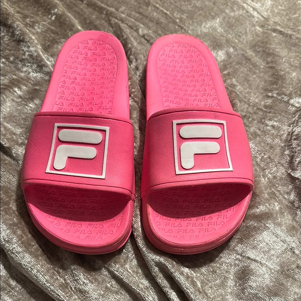 Fila Vibrant Pink Slide Sandals